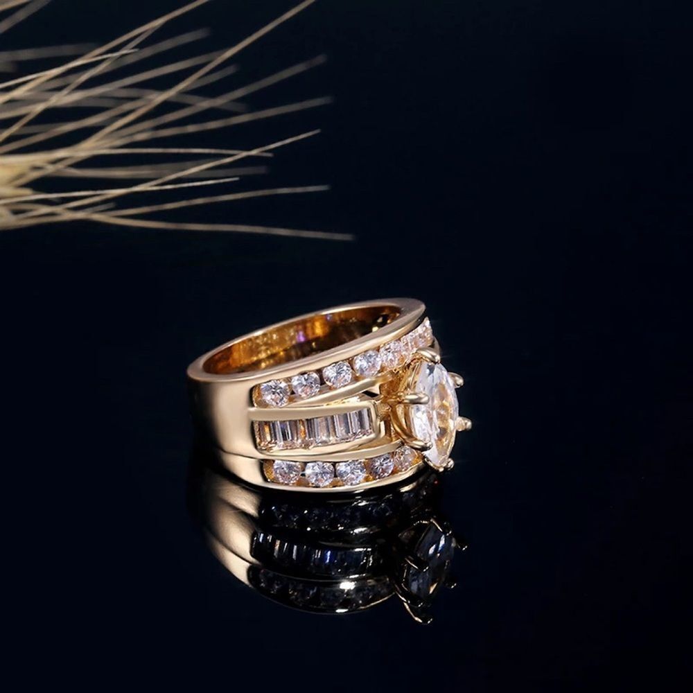 ❤️126❤️ HOST PICK Spectacular 14k Marquis Diamond Wedding Engagement Band Ring - Picture 6 of 14